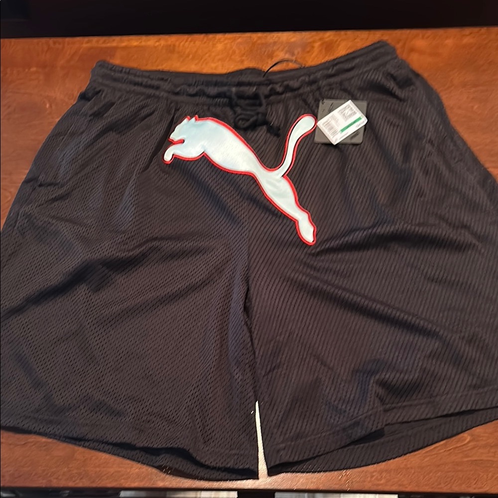 Puma Black Athletic Shorts Lightweight Performance Fit